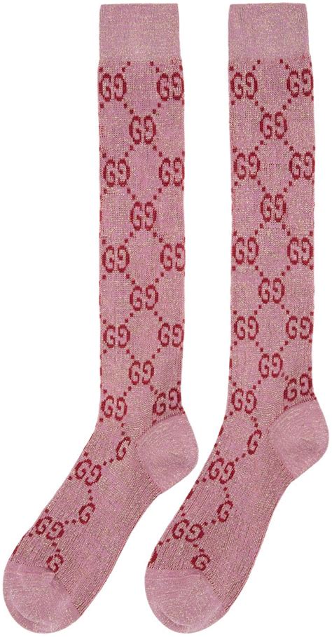 gucci pink glitter socks|farfetch gucci pink socks.